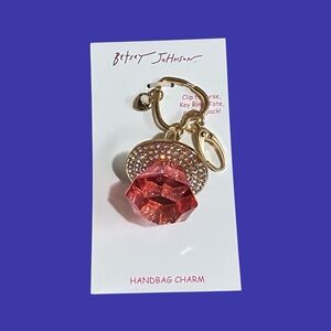 Betsey Johnson Pink Ring Pop Purse Handbag Backpack Key Fob Charm TikTok Viral